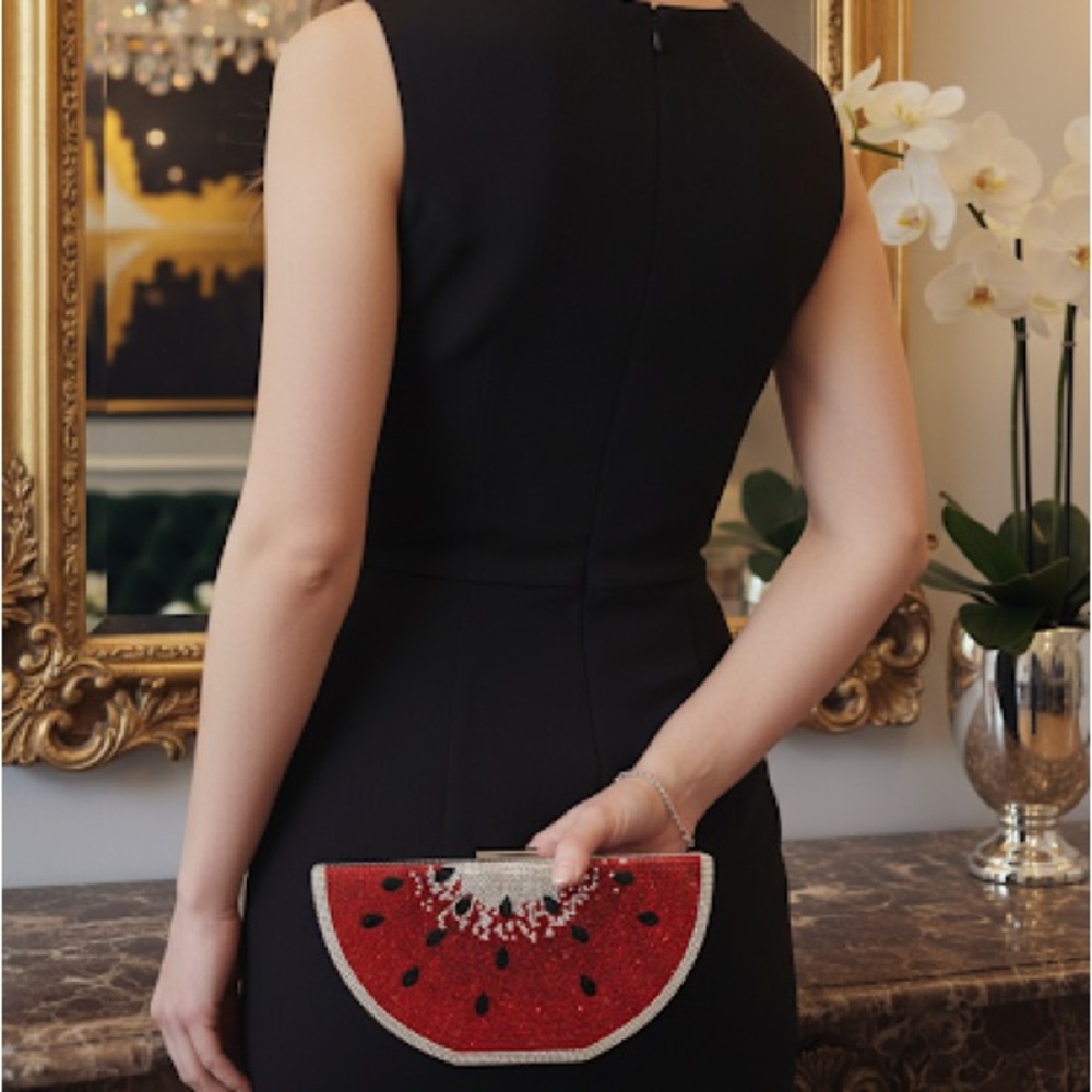 NEW Red Watermelon Crystal Rhinestone Clutch Bag
